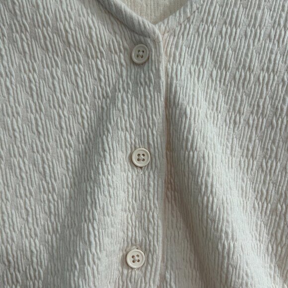 Mango Textured Creme V-Neck Cardigan - Picture 2 of 5